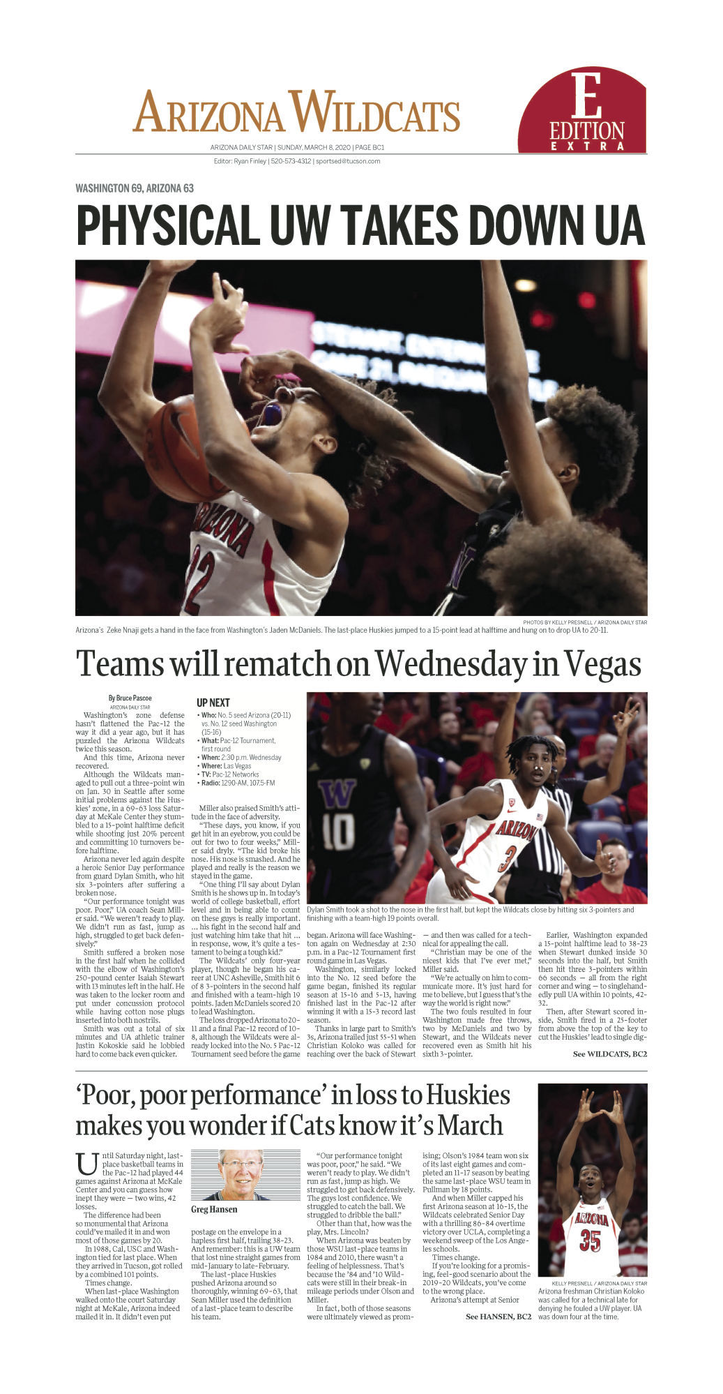 University of Arizona basketball covers, 2020, Washington 2